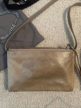Metallic Gold Crossbody Shoulder Bag Allsaints gorgeous! Leather.